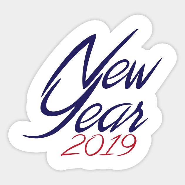 New Year 2019 T-Shirts Sticker by HozDes